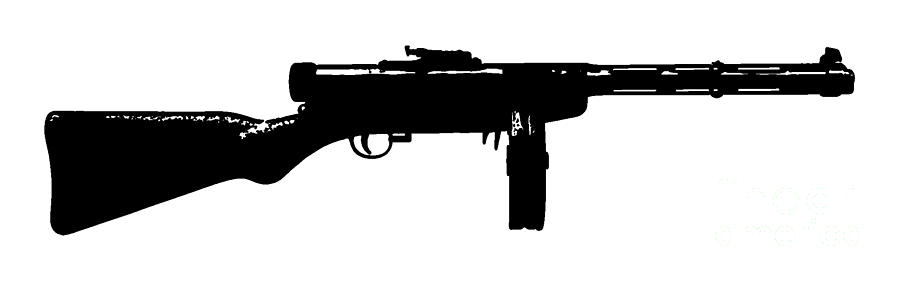 Gun Digital Art - Tommy Gun Tee by Edward Fielding