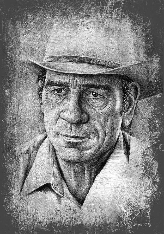 Tommy Lee Jones Drawing by Andrew Read