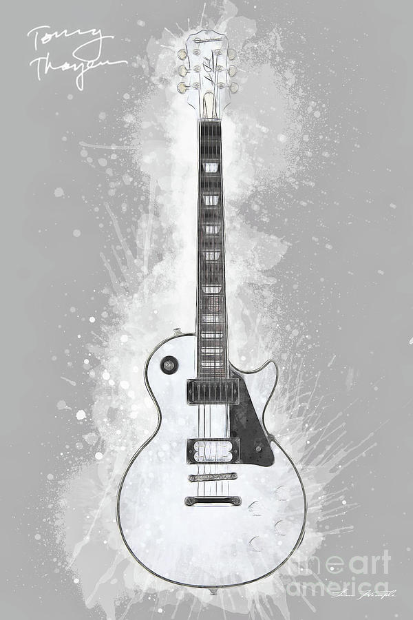 Tommy Thayer Guitar Digital Art by Tim Wemple