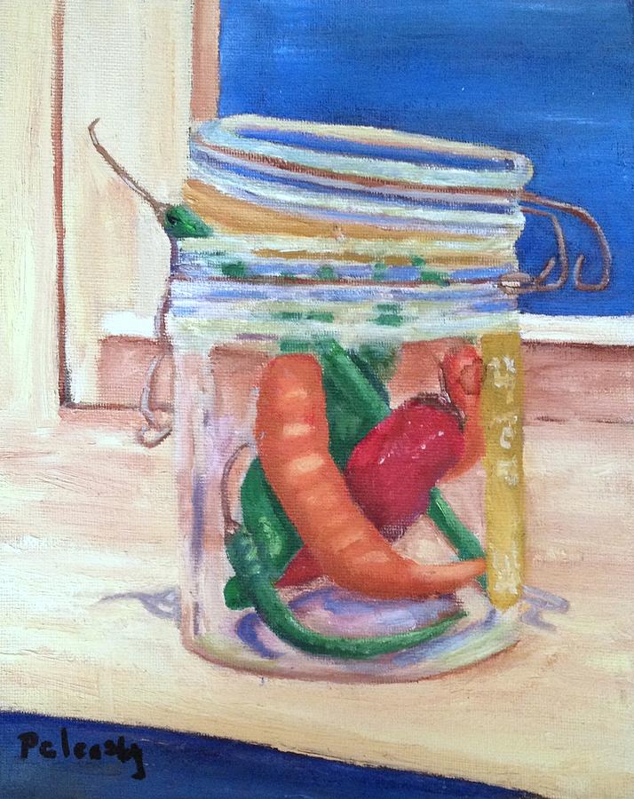 Still Life Painting - Tommys Peppers by Patricia Cleasby