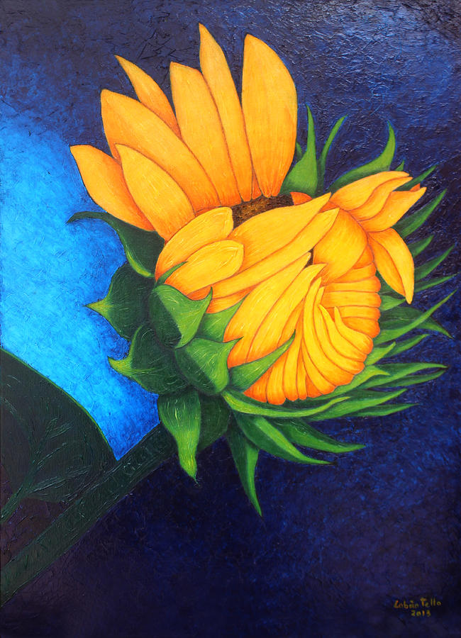 Sunflower Painting - Tomorow I will be beautiful  by Madalena Lobao-Tello