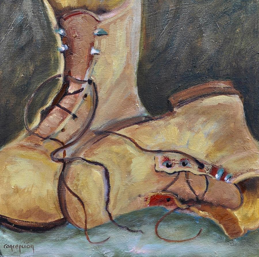 Toms Boots YO Painting by Ginger Concepcion