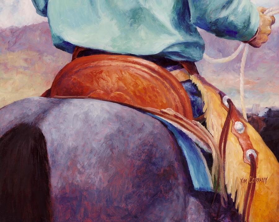 Horse Painting - Toms Saddle Western Painting Cowboy Art by Kim Corpany