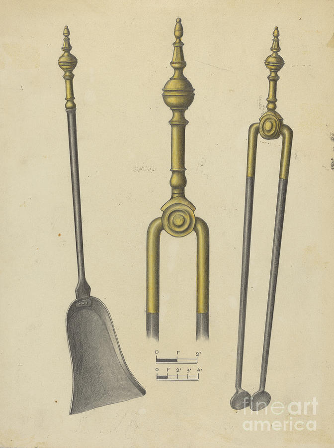 Tongs And Shovel Drawing by Hans Korsch