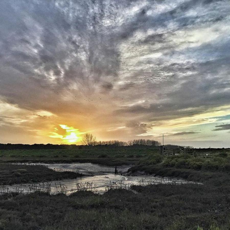 Nature Photograph - Tonights Sunset From Thornham by John Edwards