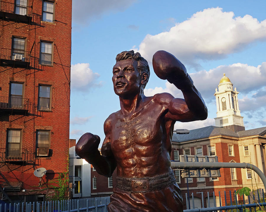 Tony DeMarco Boxer Statue North End Boston MA Sunset Photograph by Toby McGuire