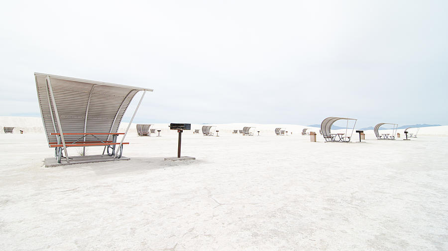 Deserted -- Picnic Area in White Sands National Monument, New Mexico Photograph by Darin Volpe