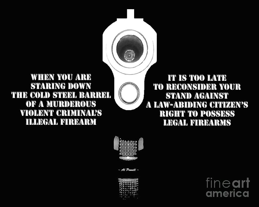 Gun Rights Photograph - Too Late by Al Powell Photography USA