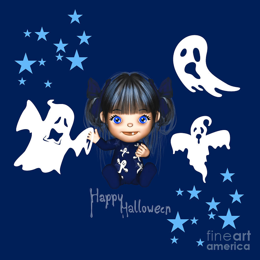 Toon Baby Ghostly Happy Halloween Digital Art by Diane K Smith