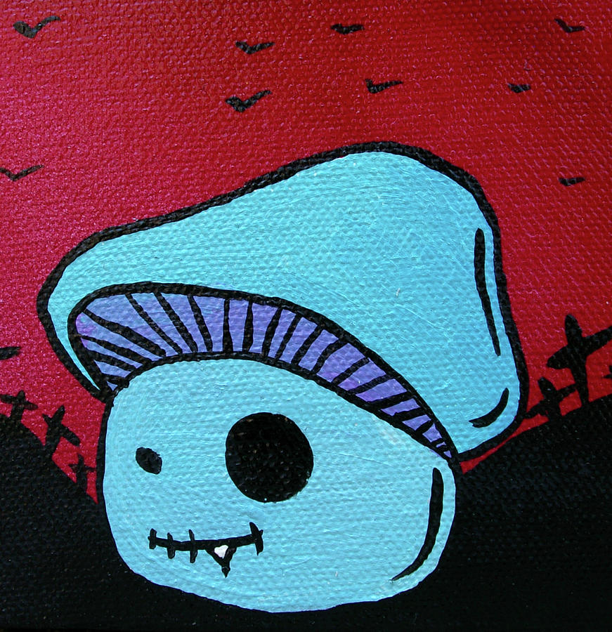 Toothed Zombie Mushroom 2 Mixed Media