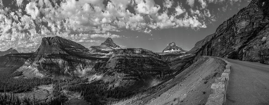 Top of Going to the Sun Road Black and White  Photograph by John McGraw