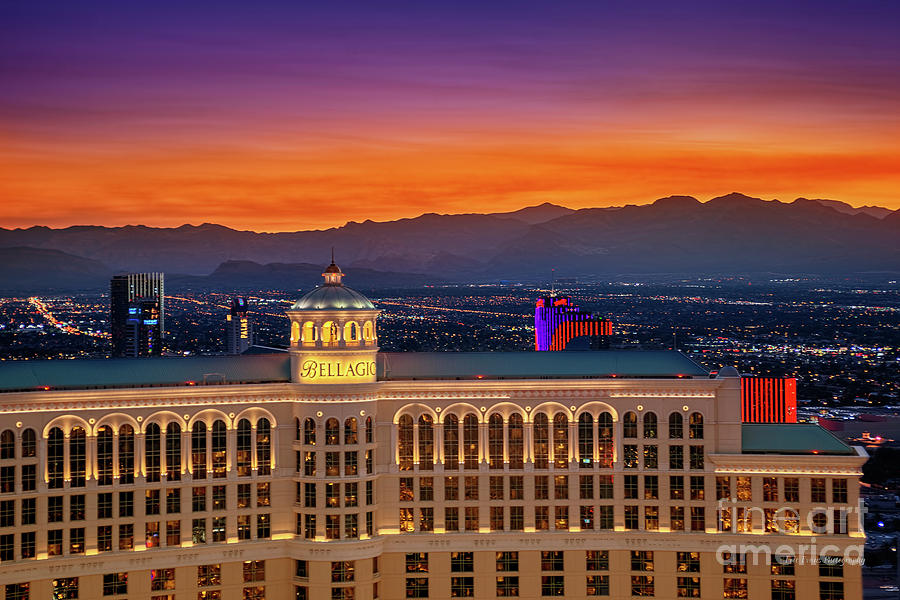 Las Vegas Photograph - Top of the Bellagio after Sunset by Aloha Art