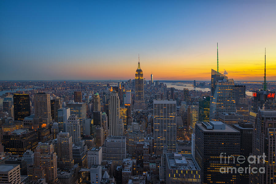 New York City Photograph - Top of the Rock at Sunset by Michael Ver Sprill