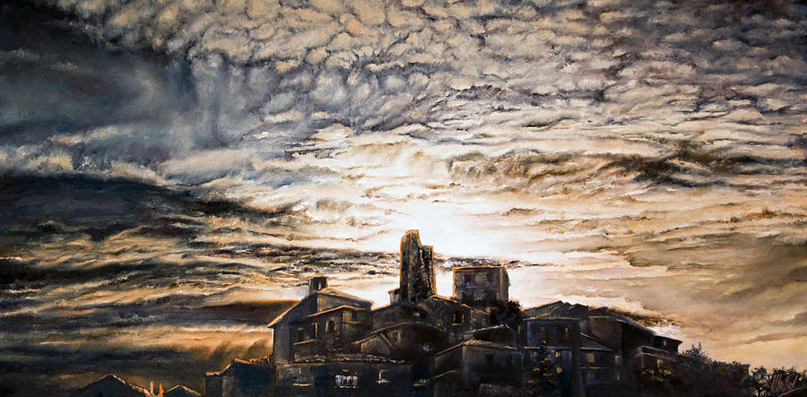 Top of the Village Painting by Michelangelo Rossi