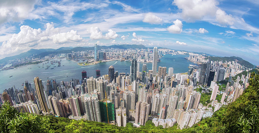 Top view of Hong Kong city Photograph by Anek Suwannaphoom