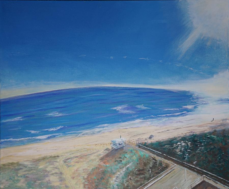 Top View of Waveland Beach Painting by Mike Jenkins