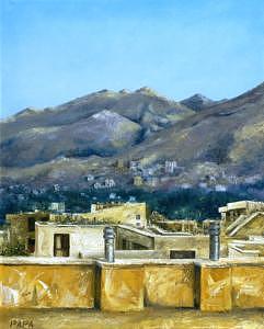 Alborz Mountains Painting - Top View by Ralph Papa