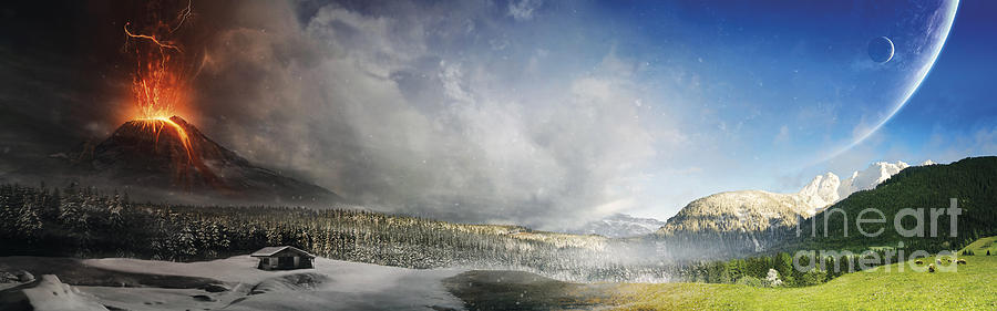 Topic Of Duality Winter-summer Digital Art