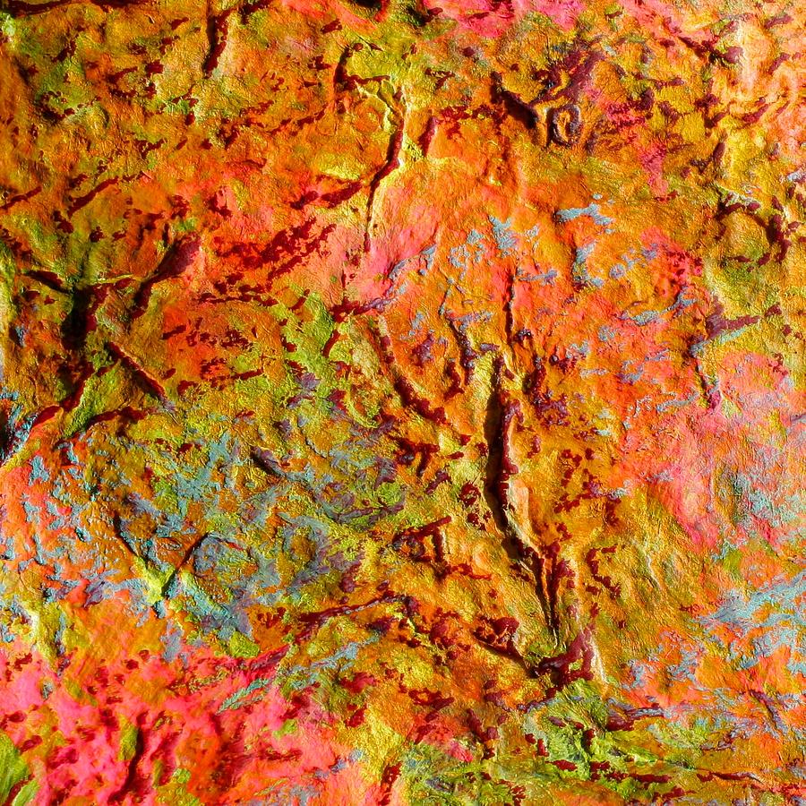 Topographical Map Color Poem Painting by Polly Castor