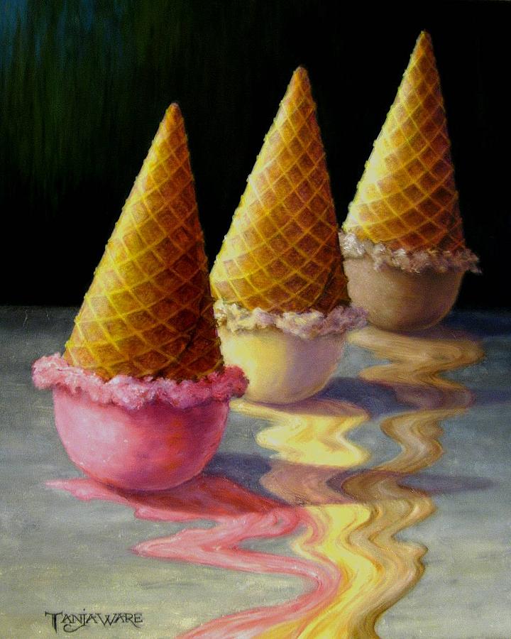 Food Painting - Toppled Triple Treat by Tanja Ware
