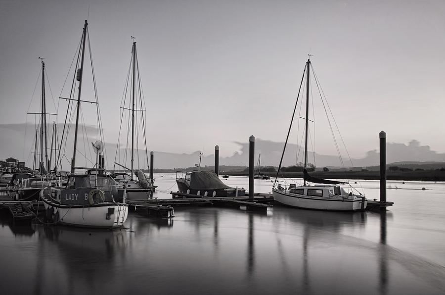 Topsham boats at dusk Photograph by Pete Hemington