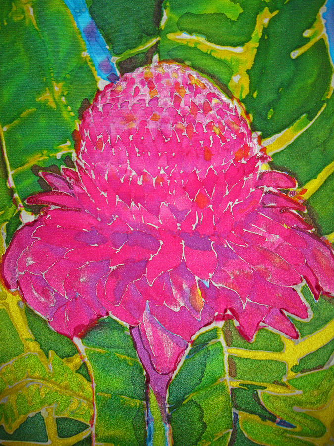 Torch Ginger Bloom Painting by Kelly Smith