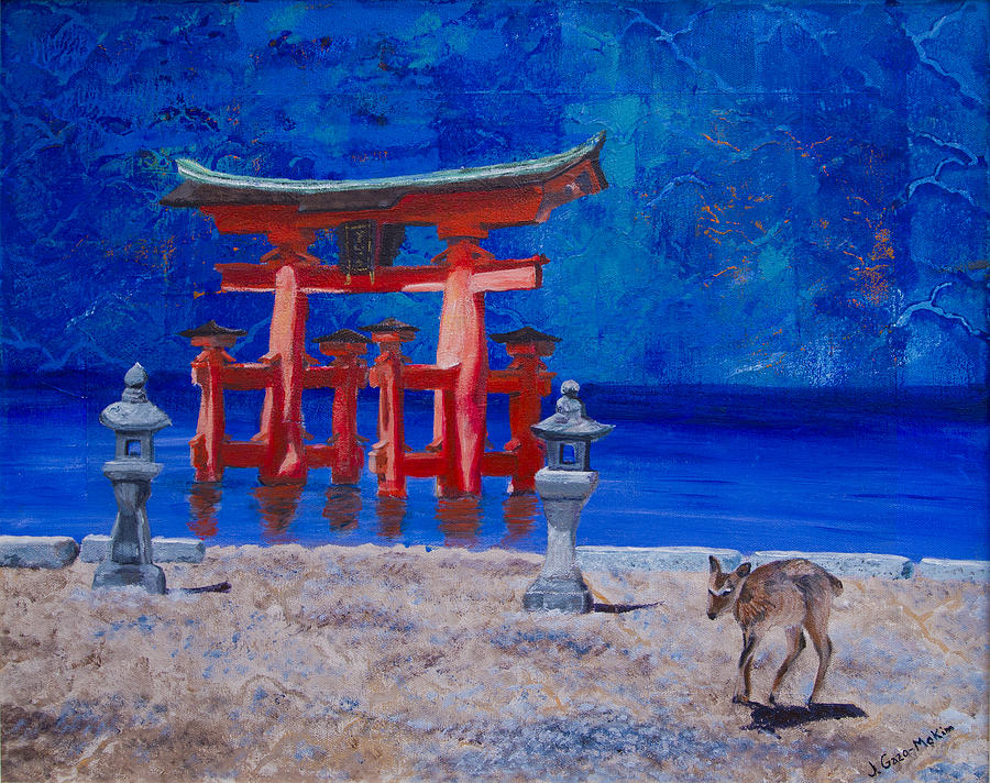 Torii Japan Painting by Jo-Anne Gazo-McKim
