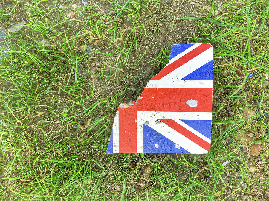 Torn card on grass Photograph by Tom Gowanlock