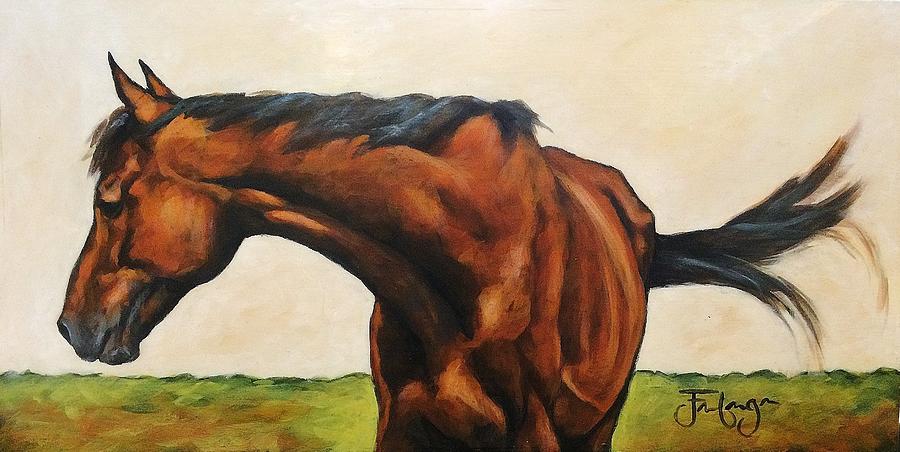 Horse Painting - Torn by Joan Frimberger