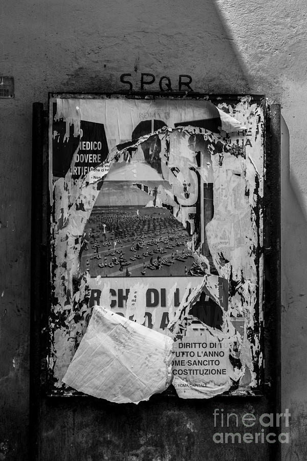 City Photograph - Torn Posters Rome Italy by Edward Fielding