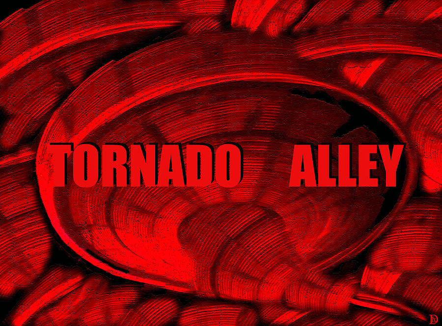 Tornado Alley red print Painting by David Lee Thompson