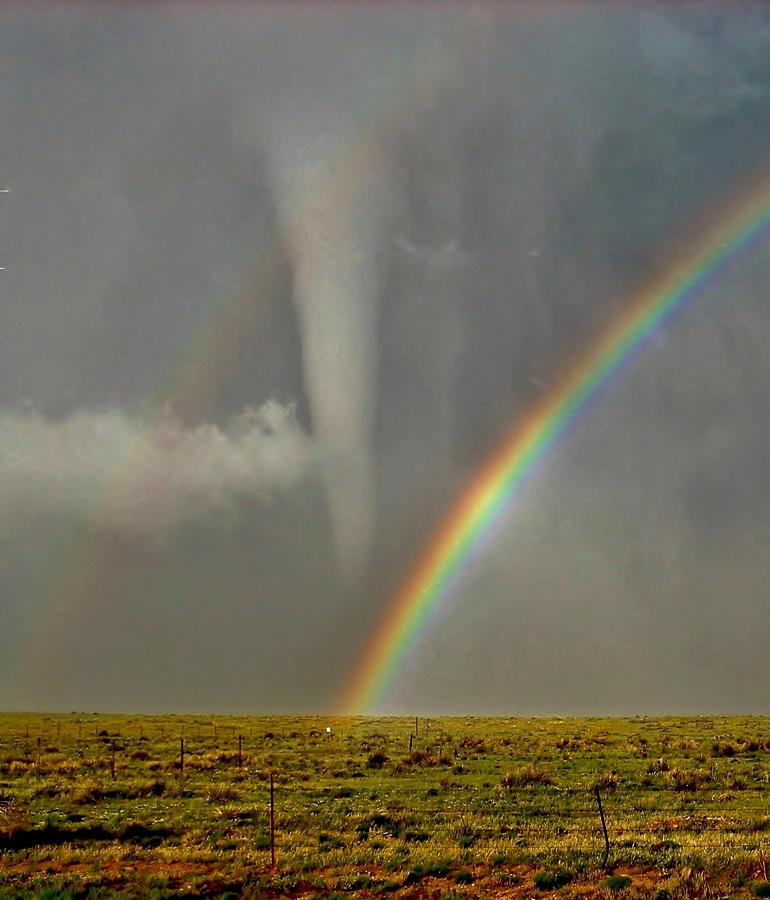 Tornado Photograph - Tornado and the Rainbow II  by Ed Sweeney