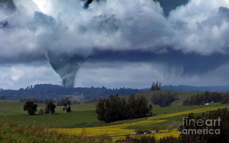 Tornado Looms in the Distance Digital Art by Wernher Krutein