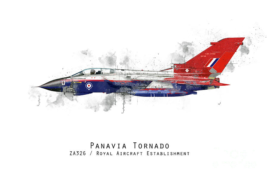 Jet Digital Art - Tornado Sketch - ZA326 by Airpower Art