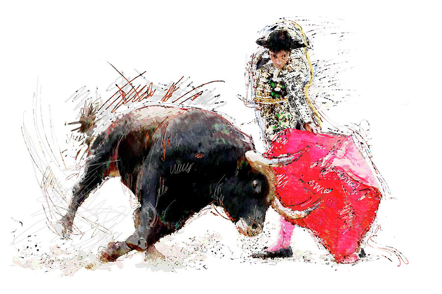 Toro Torero Danza Drawing by Take Janssen - Pixels