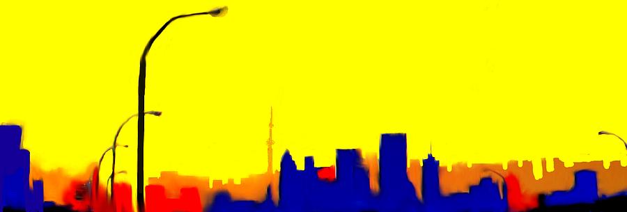 Toronto C N Tower from Front Street Bridge Digital Art by Ian  MacDonald