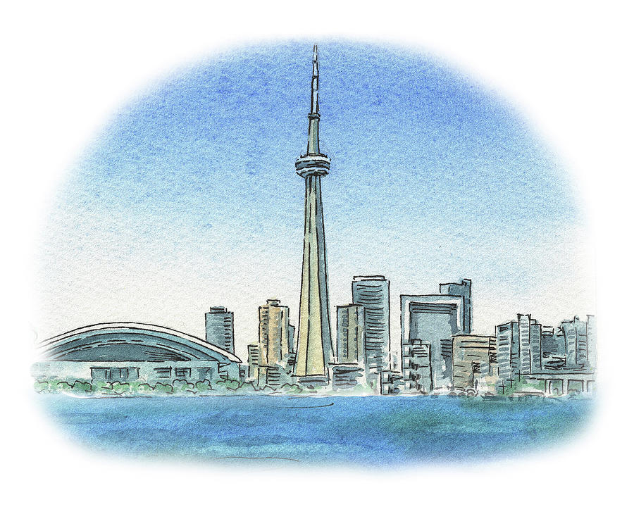 Toronto Canada City Skyline Painting by Irina Sztukowski