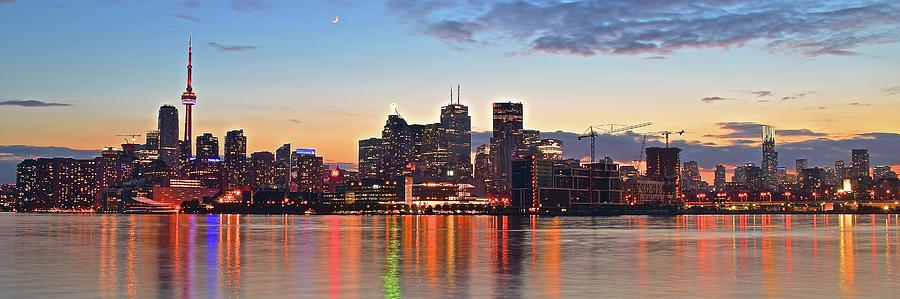 Toronto Canada Sunset Panoramic Photograph by Frozen in Time Fine Art Photography