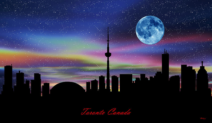 Toronto Canada Twilight Skyline Digital Art by Gregory Murray