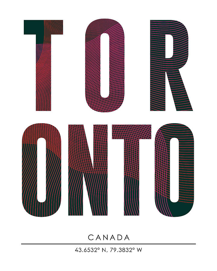Toronto, Canada - City Name Typography - Minimalist City Posters Mixed Media by Studio Grafiikka