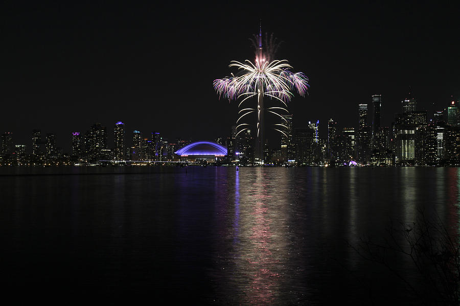 Toronto CN tower Fireworks Photograph by Nick Mares