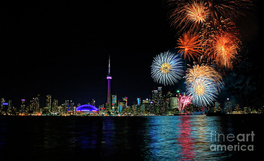 Toronto Harbourfront Fireworks Photograph by Charline Xia