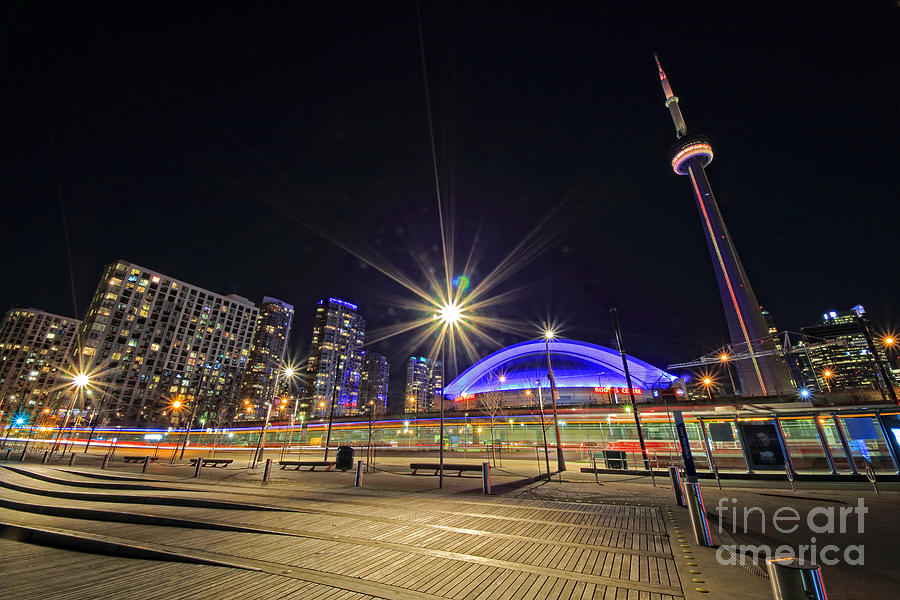 Toronto Harbourfront Street Car Light Trails Photograph by Charline Xia