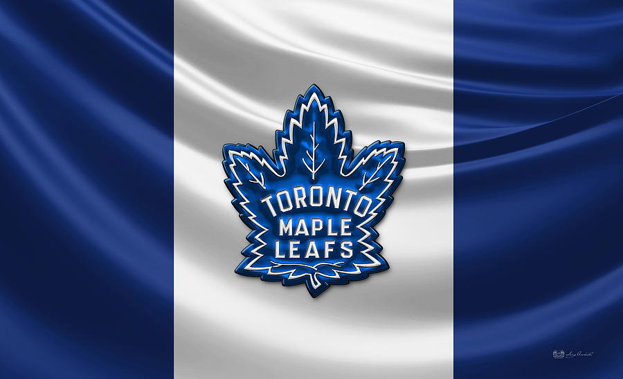 Toronto Maple Leafs Photograph - Toronto Maple Leafs - 3D Badge over Flag by Serge Averbukh