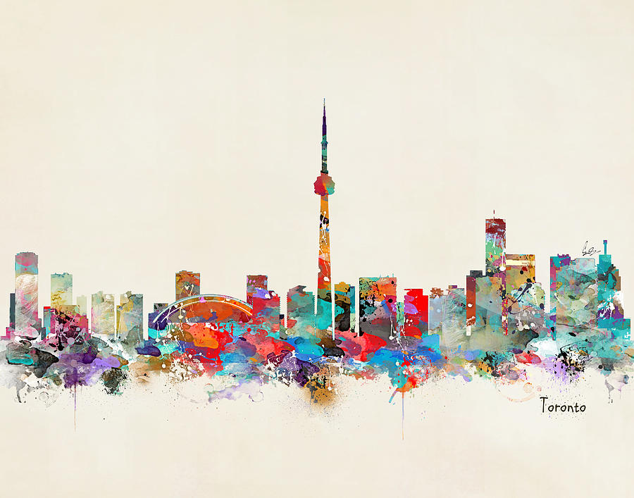 Toronto Ontario Skyline Painting by Bri Buckley