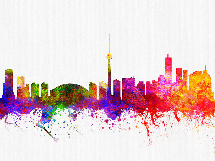 Skyline Digital Art - Toronto Ontario skyline Color02 by Aged Pixel