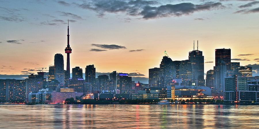 Toronto Panoramic Sunset Photograph by Frozen in Time Fine Art Photography