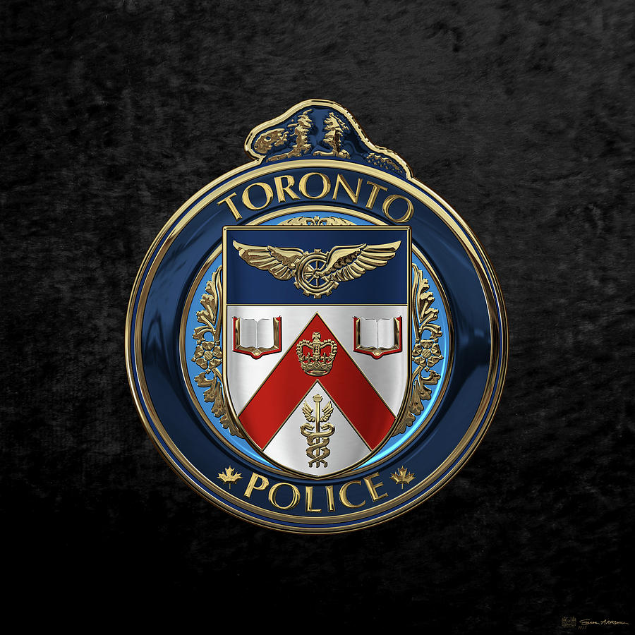 Toronto Police Service  -  T P S  Emblem over Black Velvet Digital Art by Serge Averbukh