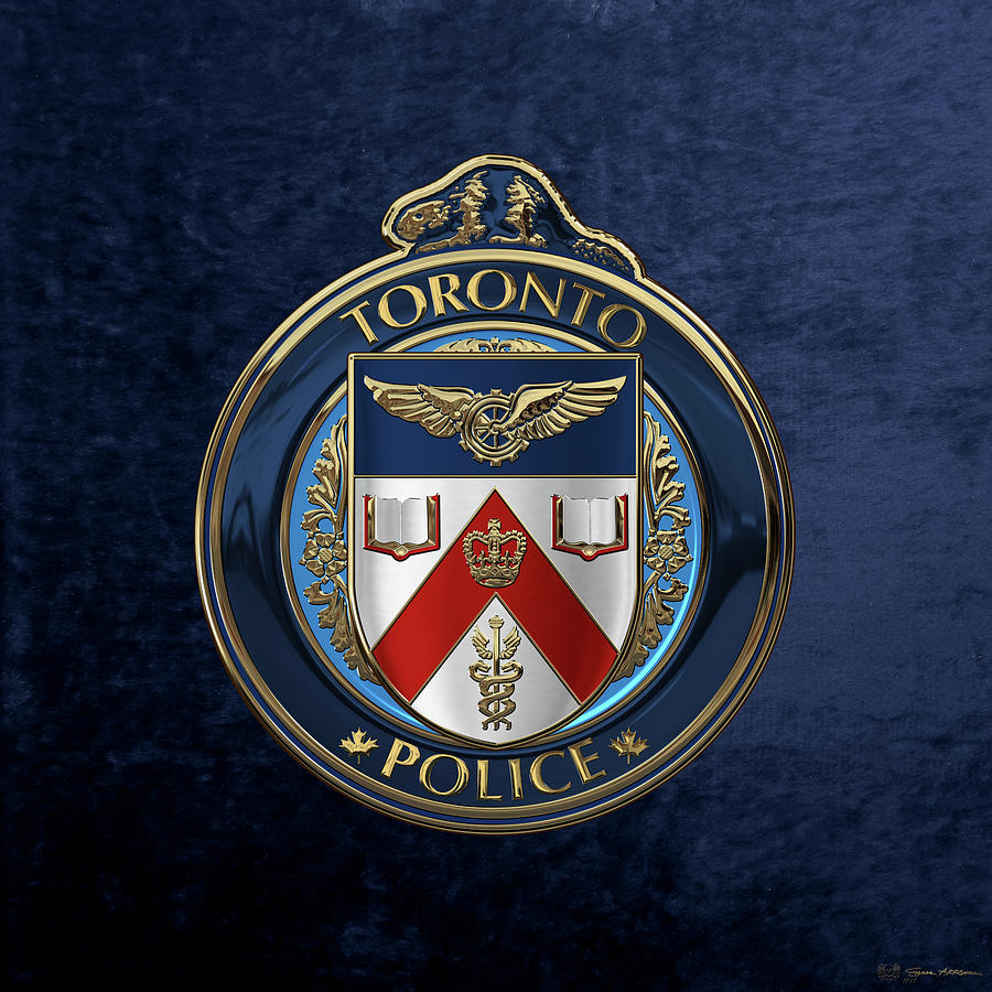 Toronto Police Service  -  T P S  Emblem over Blue Velvet Digital Art by Serge Averbukh