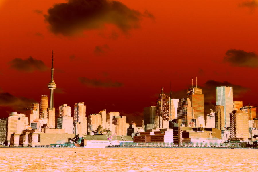 Toronto Red Skyline Photograph by Valentino Visentini
